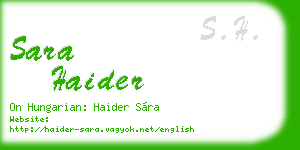 sara haider business card